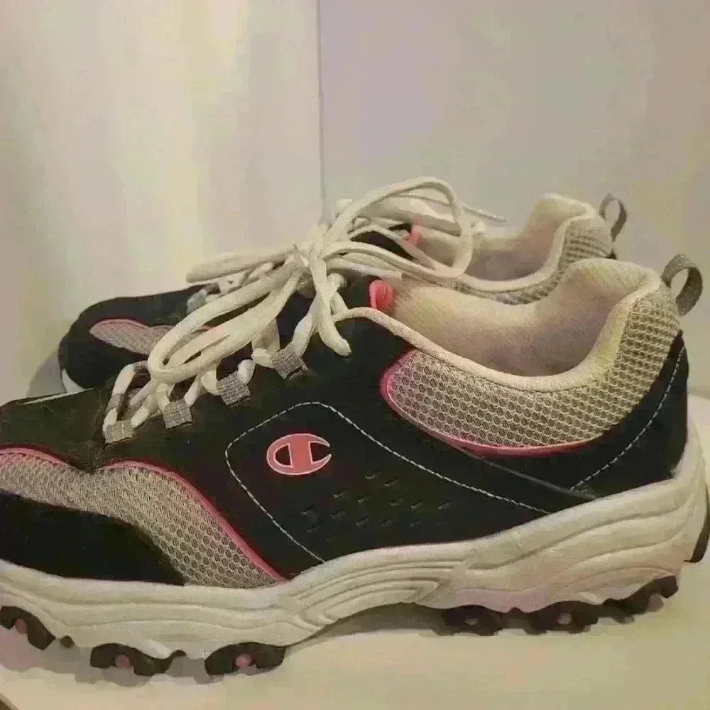 Champion Women Walking Shoes Sneakers Size 8 1/2W - Black Pink - Picture 5 of 6